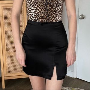 & Other Stories Satin Slit Mini Skirt